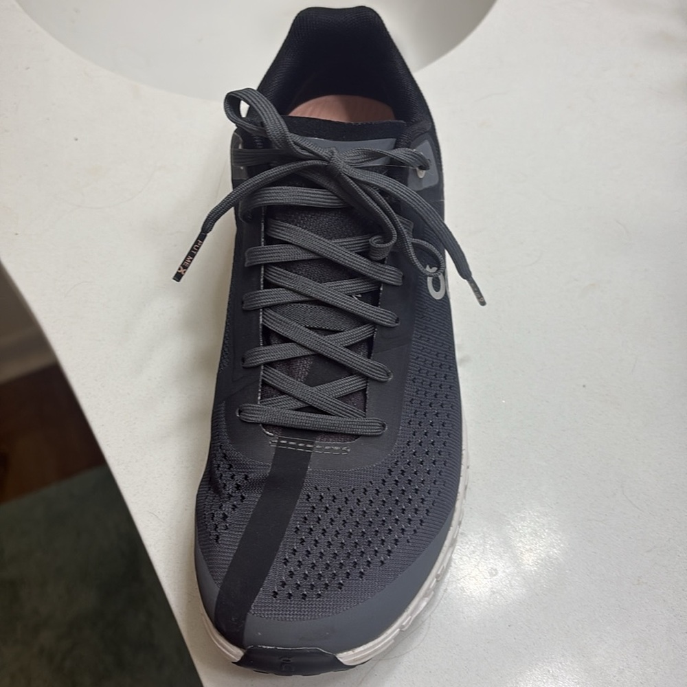 On Running Women's Athletic Shoes in Dark Gray and Light Pink - Picture 3 of 6